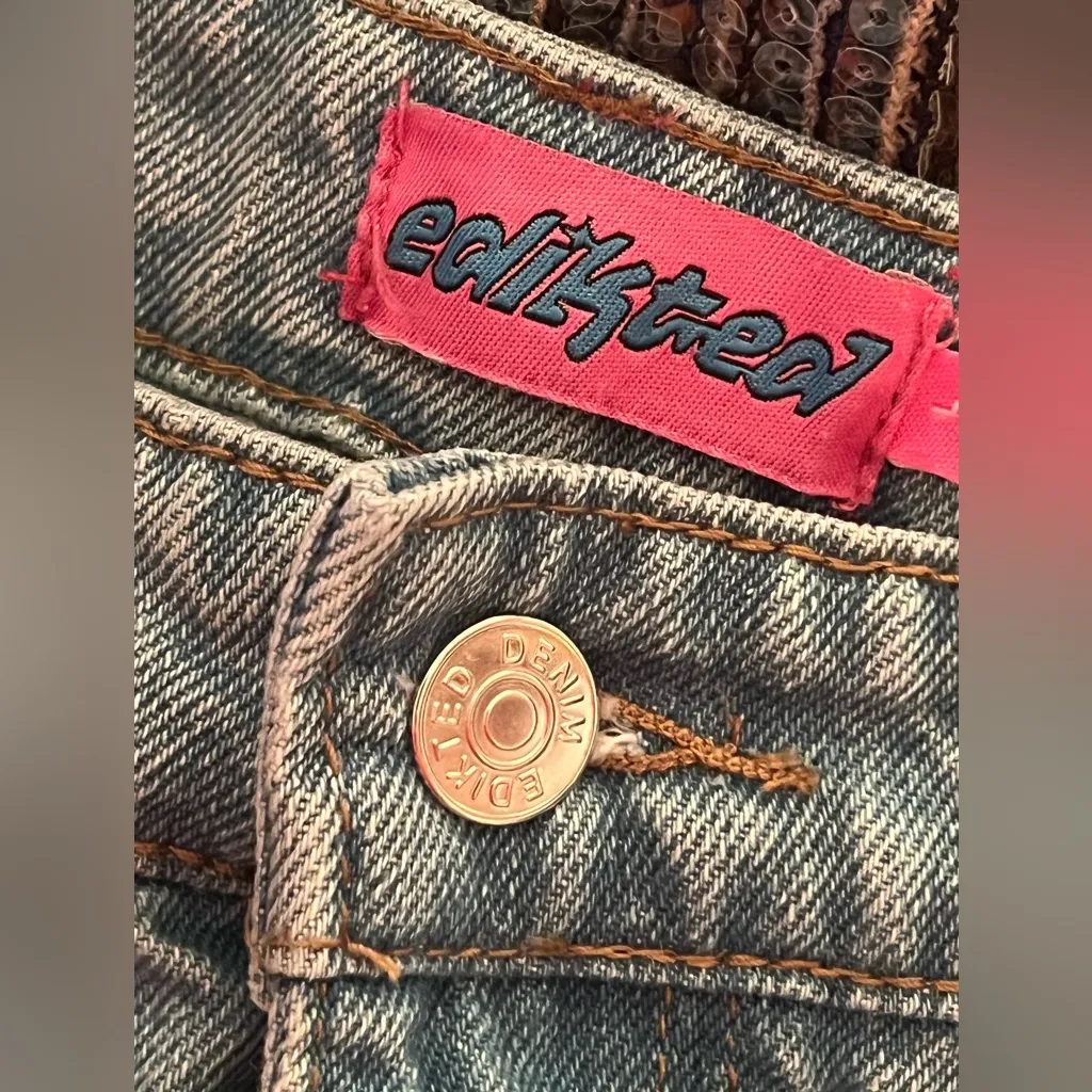 Edikted Long Denim Skirt with slit large - Image 8