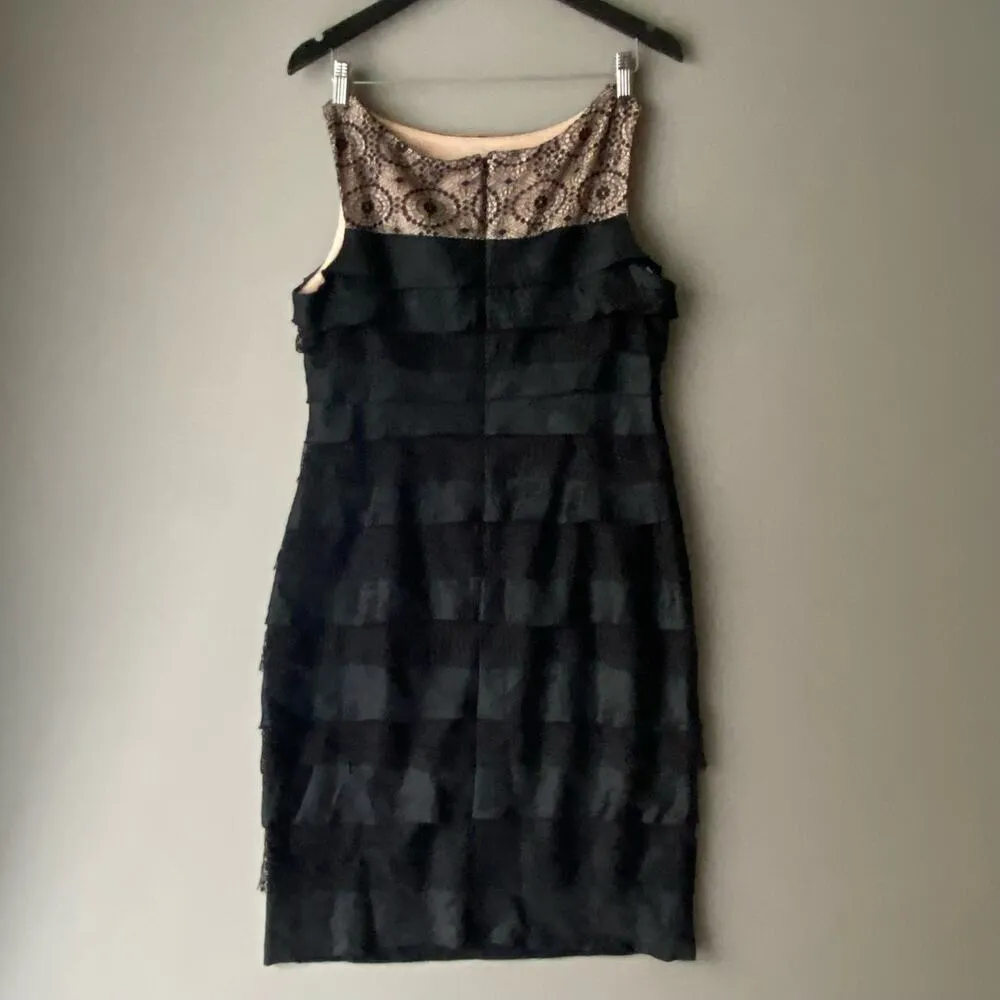 London times sz 14 ruffle tiered cocktail‎ sheath dress - Image 3
