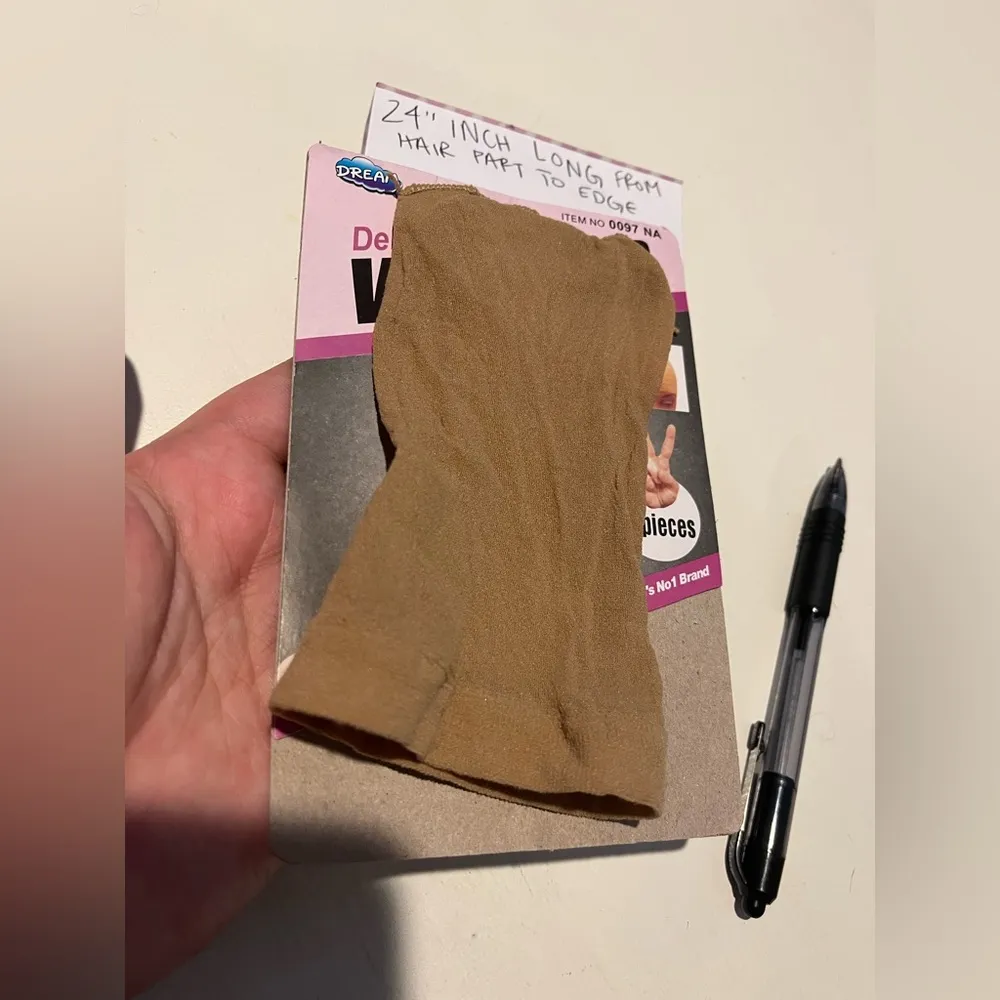 AISI NWT 24” Hair Long Wavy Ombré Heat Resistant Synthetic Fiber Wig w/ Wig Cap Brown - Image 13