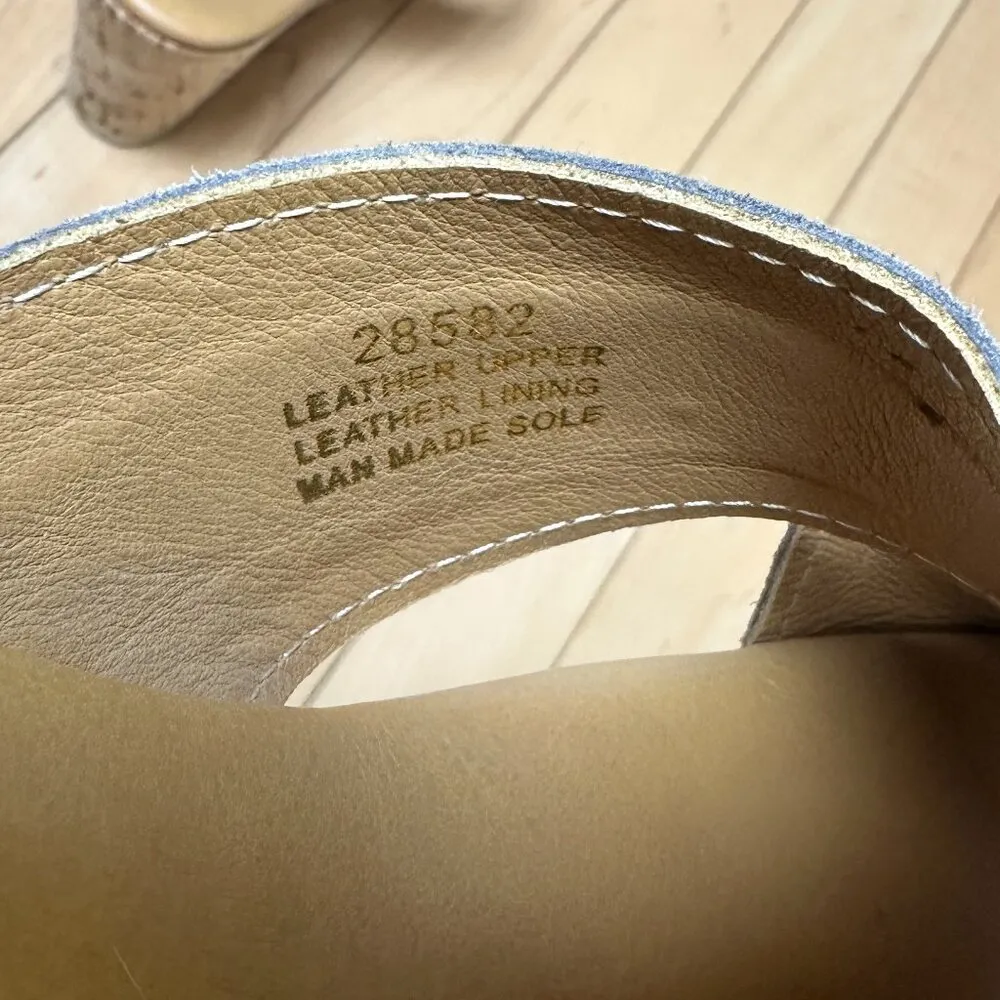 GARNET HILL Cork Sole Suede Criss Cross Platform Sandal Sandals Size 9 - Image 9