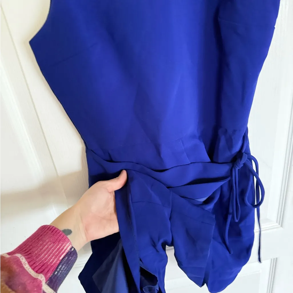 Amanda Uprichard Royal Blue Wrap Style Romper - Image 3