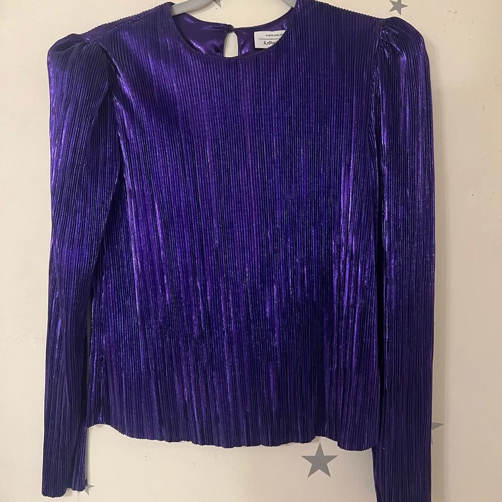 & Other Stories Plissé Puff Sleeve Top - Image 4