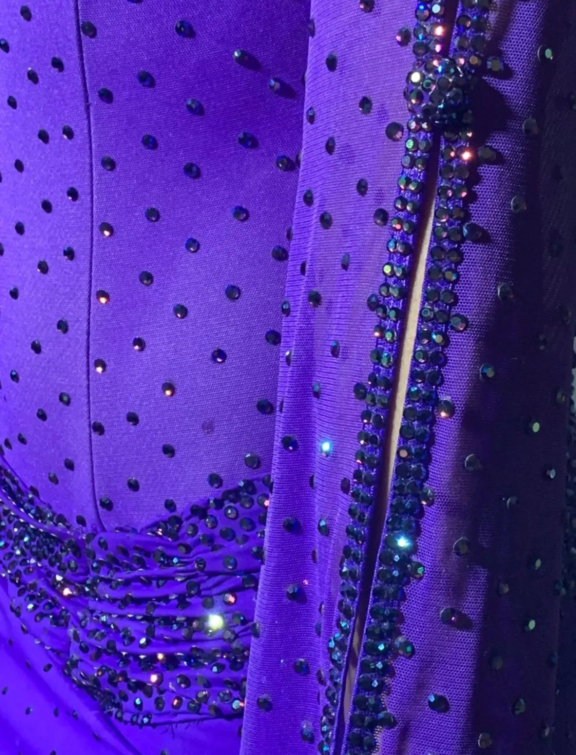 Purple Rhinestone Latin Dress - Image 5