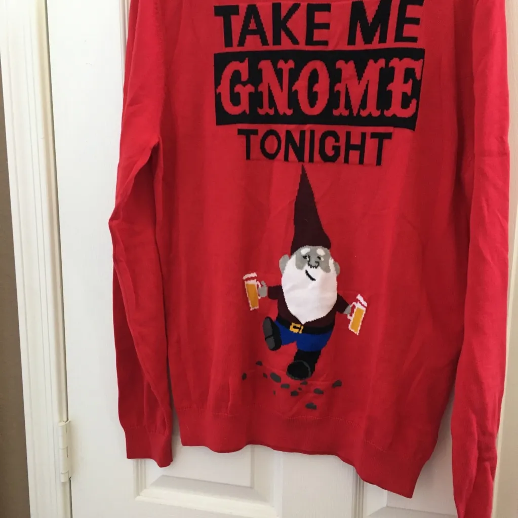 FINAL MARKDOWN Ladies’ Mossimo “Take Me Gnome Tonight “ knit top (M) Red Size M - Image 2