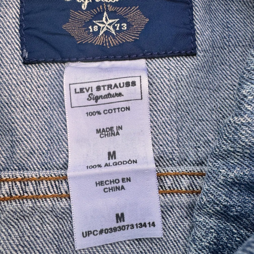 Levi Strauss Signature Vintage Denim Jacket Men’s M (Women XL) Blue Jean Trucker - Image 10