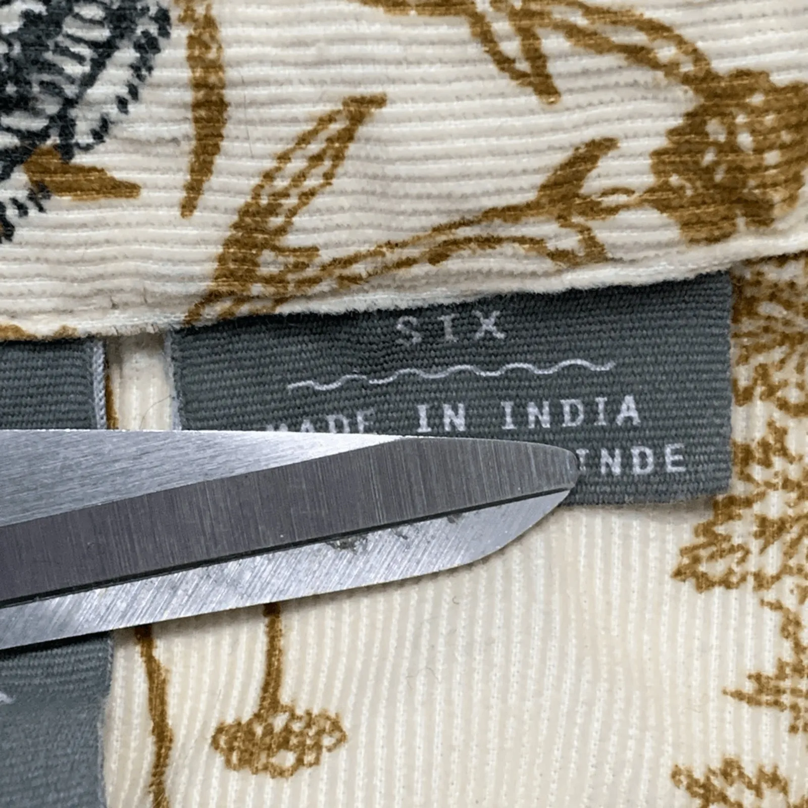 Girls From Savoy Dress Corduroy Moth Bird Botanical Print Button Down Retro Black Size 6 - Image 9