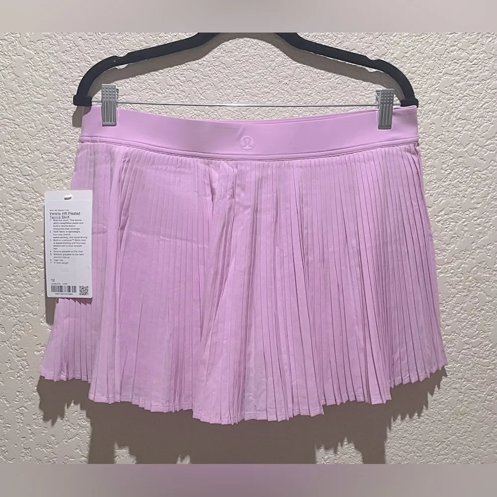 Lululemon NWT Varsity High Rise Pleated Tennis Skirt Vital Pink Size 12 - Image 4