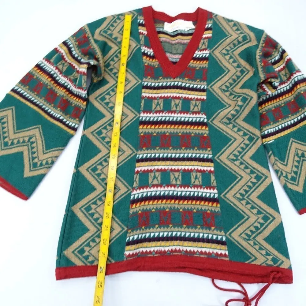 Vintage Catalina Jacquard Southwestern Aztec Pullover Tunic Size S Wool‎ Blend - Image 5