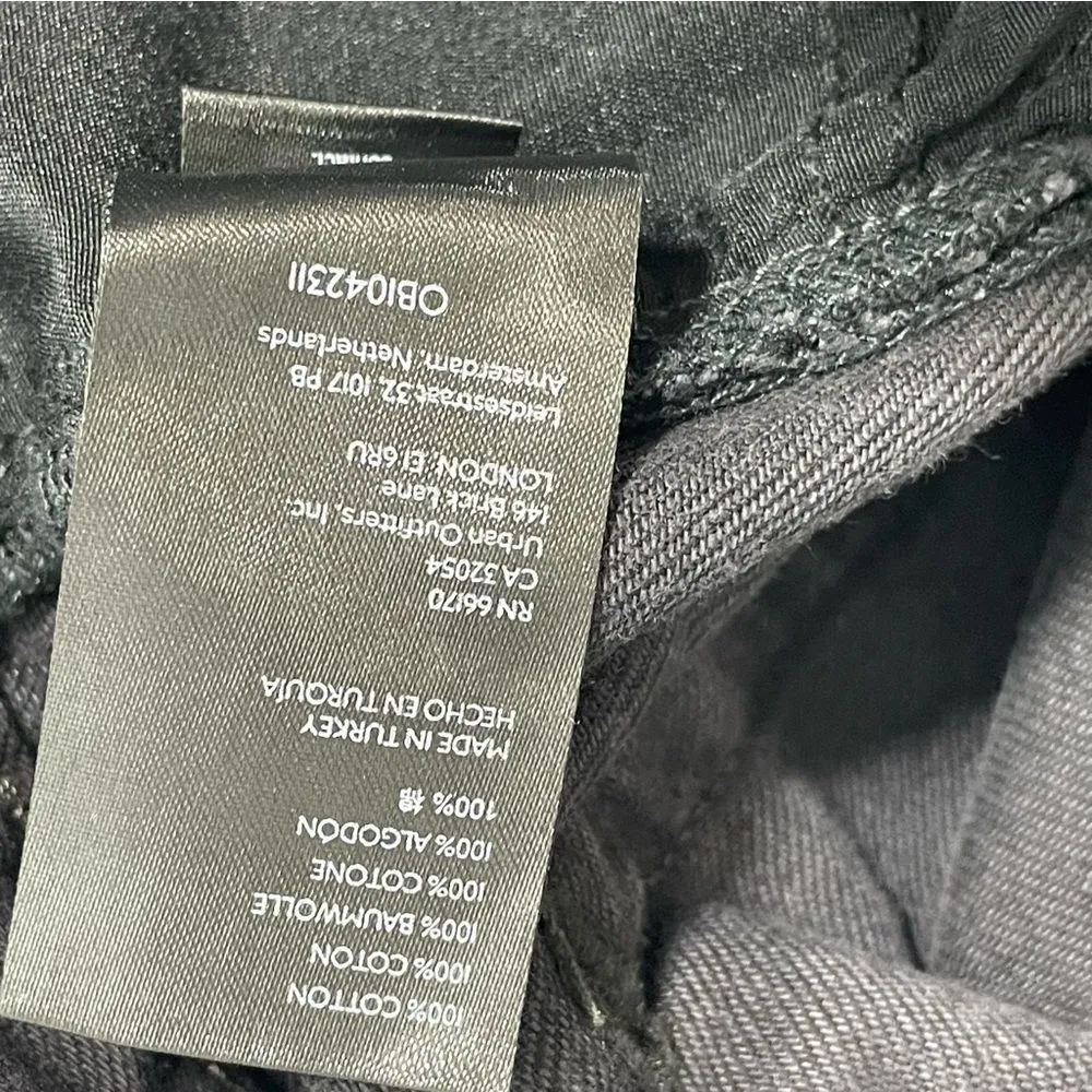 NEW Free People‎ Maggie Mid Rise Distressed Wide Leg Jeans in Washed Black Sz 25 - Image 6