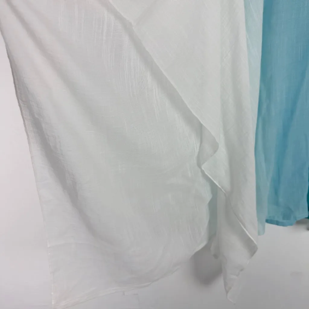 NWT J. Jill Ombre Poncho With Neckline Trim In Light Blue White Plus Size XL-3X - Image 5