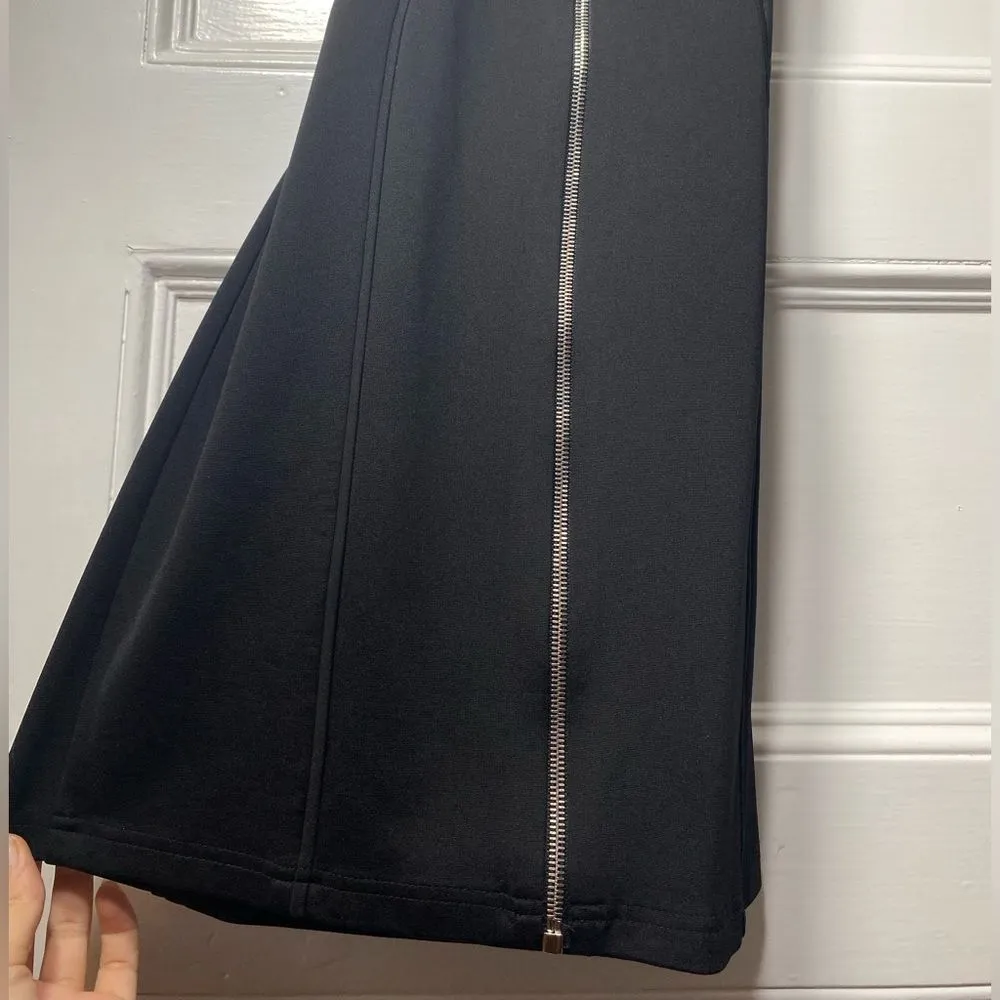 ALEXANDER WANG Bodycon Zipper Front Ponte Mini Dress Crisscross Back Black Sz 6 - Image 9