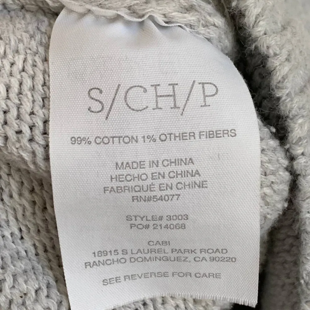 CAbi Pullover Cowl Neck Oversized Knit Sweater Poncho in Gray 3003 - Image 7