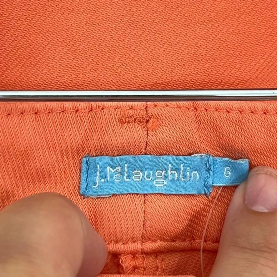 J Mclaughlin Lexi Jean 6 NWT $178‎ Skinny Stretch Tangerine Solid Bright Orange - Image 5