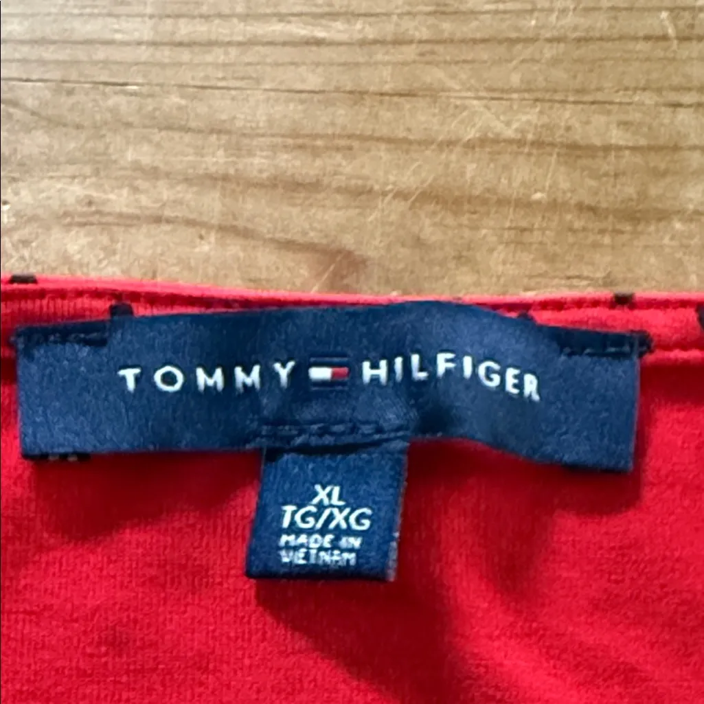 Tommy Hilfiger Red Polka Dot Button-Trim Top – Size xl - Image 6