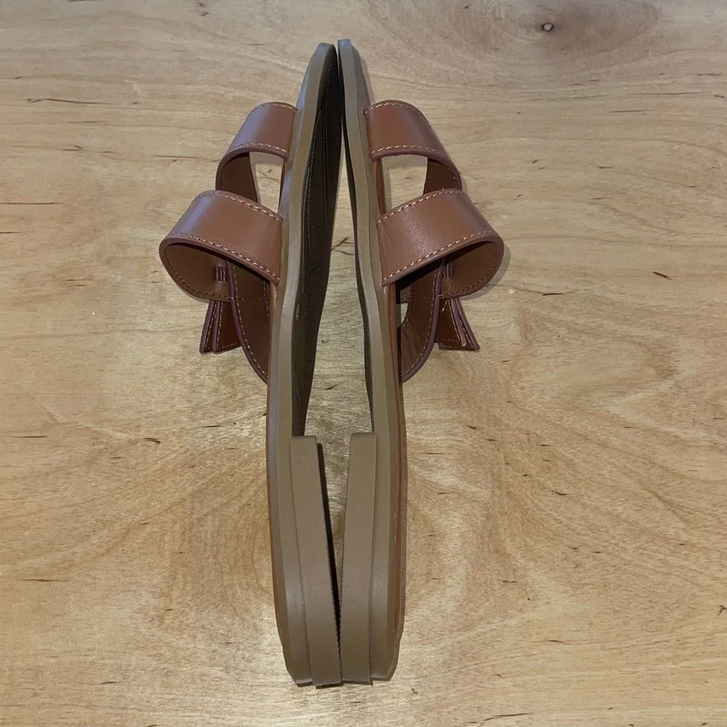 M. GEMI Womens The Melissa‎ Bow Italian Leather Slip On Sandals Brown Size 40 - Image 4