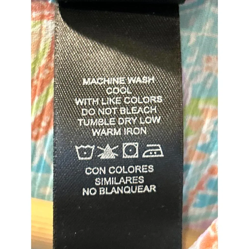 Crazy Horse Liz Claiborne Top & Maxi Skirt Sz Large Blue Paisley 2 Piece Set - Image 7