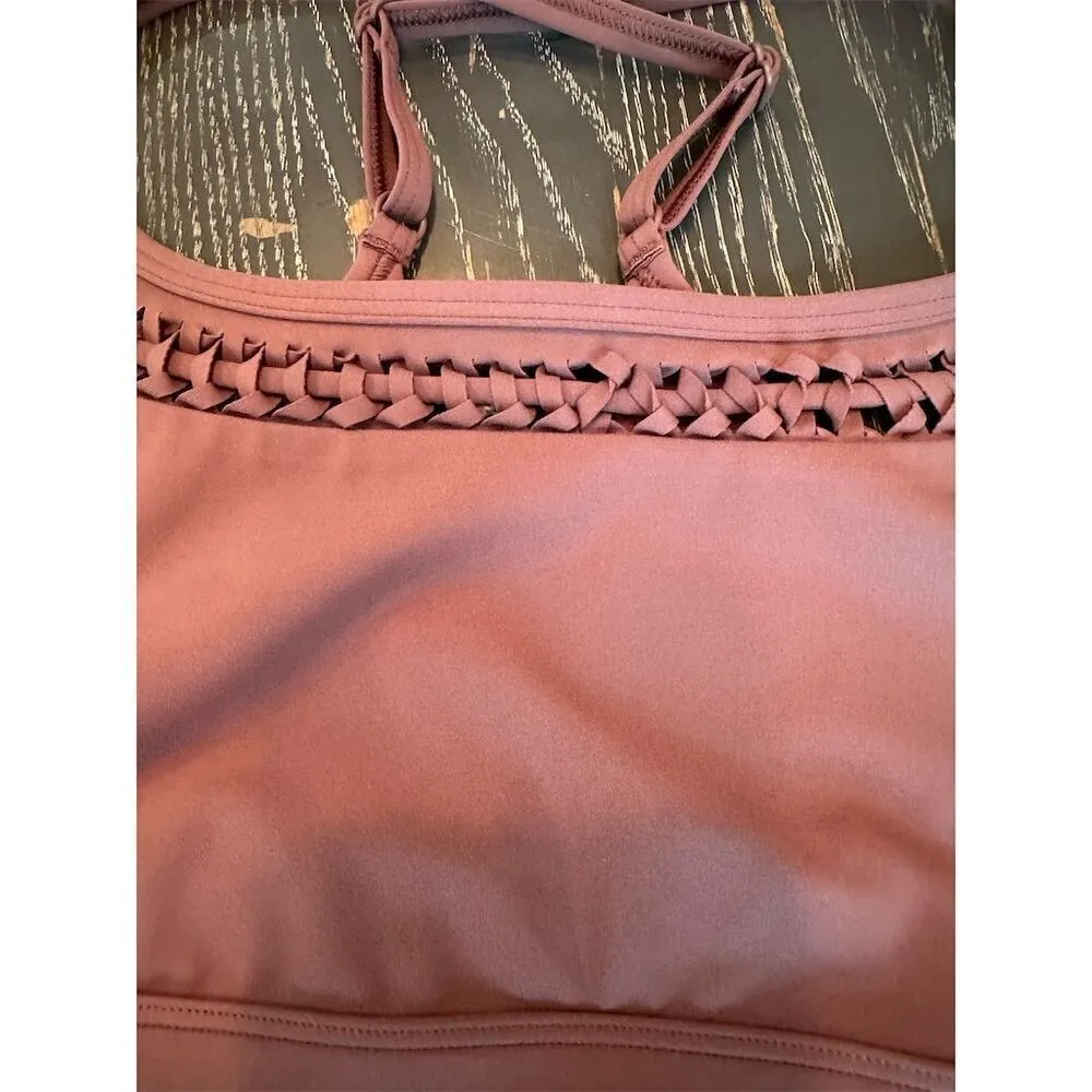 Spiritual Gangster Women's Pink Crochet Inset Sports Bra Size S - Image 2