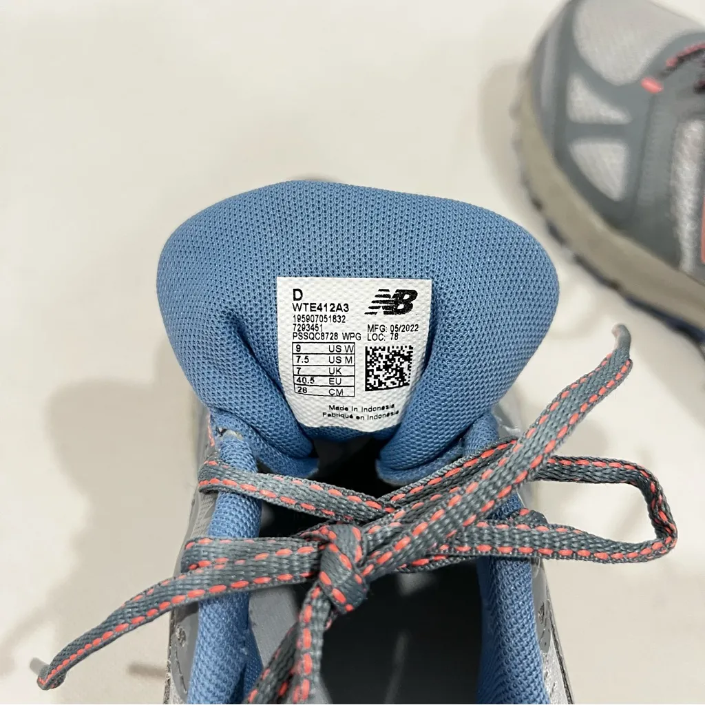 New Balance Size 9 WTE412A3 Grey Blue Trail Running Sneaker Shoes All Terrain - Image 11