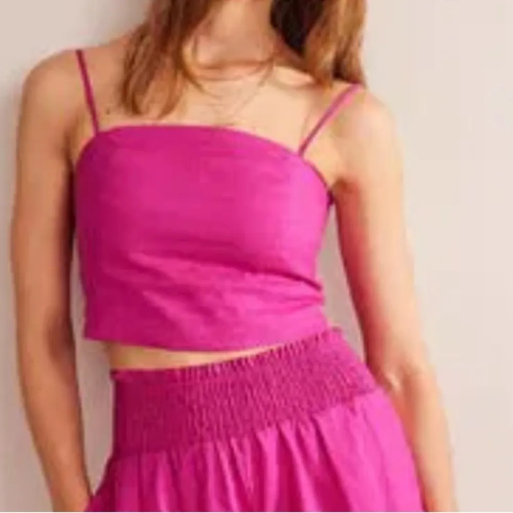 BODEN
Fitted Linen Strappy Top size 6 Pink - Image 2