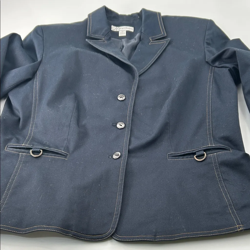 Dress Barn Dark Blue Blazer with Contrast Stitching - Image 11