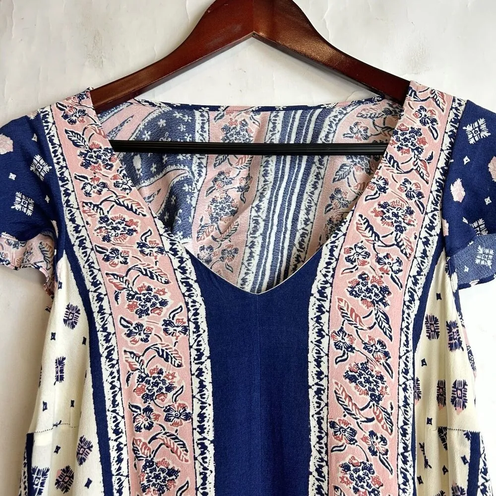 Anthropologie Maeve Size XS Summertide Swing Tide Midi Dress Rayon Patchwork - Image 7