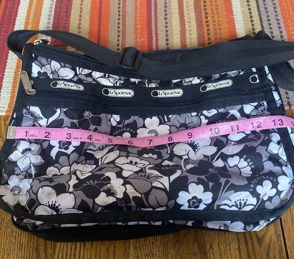 Lesportsac Floral Black and White Shoulder Bag and comestic set - Image 8