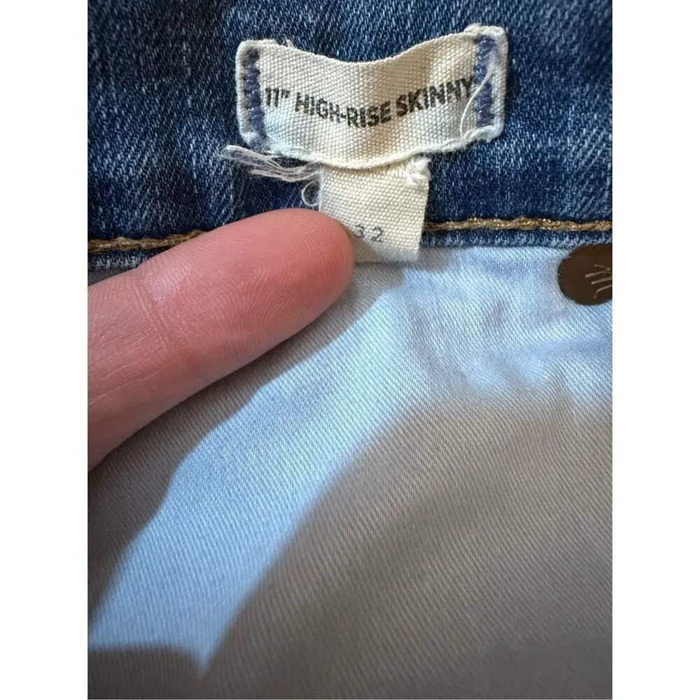 Madewell 11" High-Rise Skinny Jeans in Maricopa Wash AG164 size 32 - Image 7