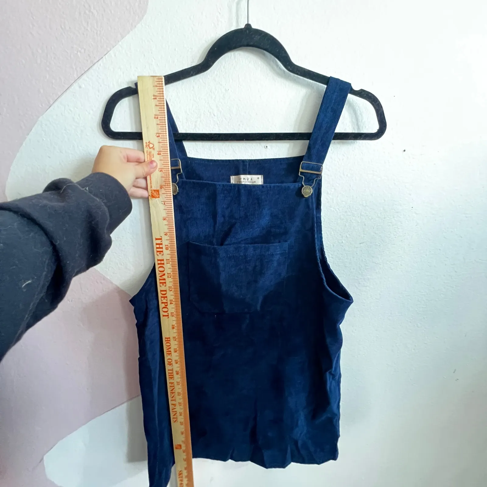 Corduroy Overall Dress Vintage Inspired Cottagecore Indie Sleaze Grunge Blue XS - Image 5