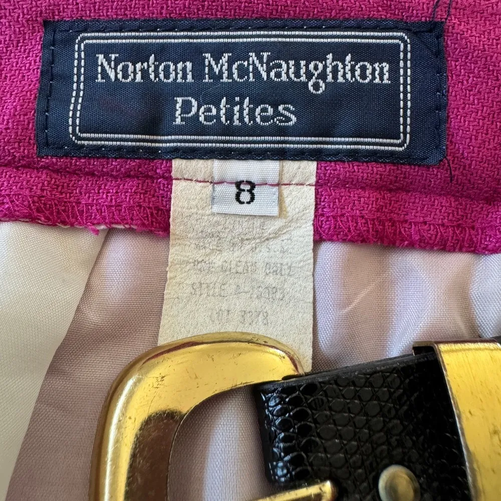 Norton Mcnaughton Vintage ‘90s  Dark Pink Belted Knee-Length Skirt - Image 7