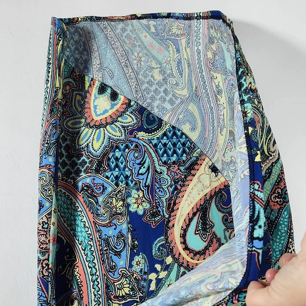 Sunny Leigh Paisley Midi Skirt NWT Size Medium Petite Wrap Look Skirt - Image 4