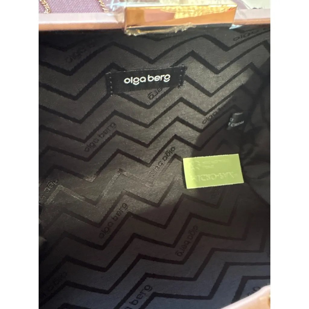 Olga berg Lia Facetted Clutch With Tassel in Blush & Gold Leather New gold - Image 8