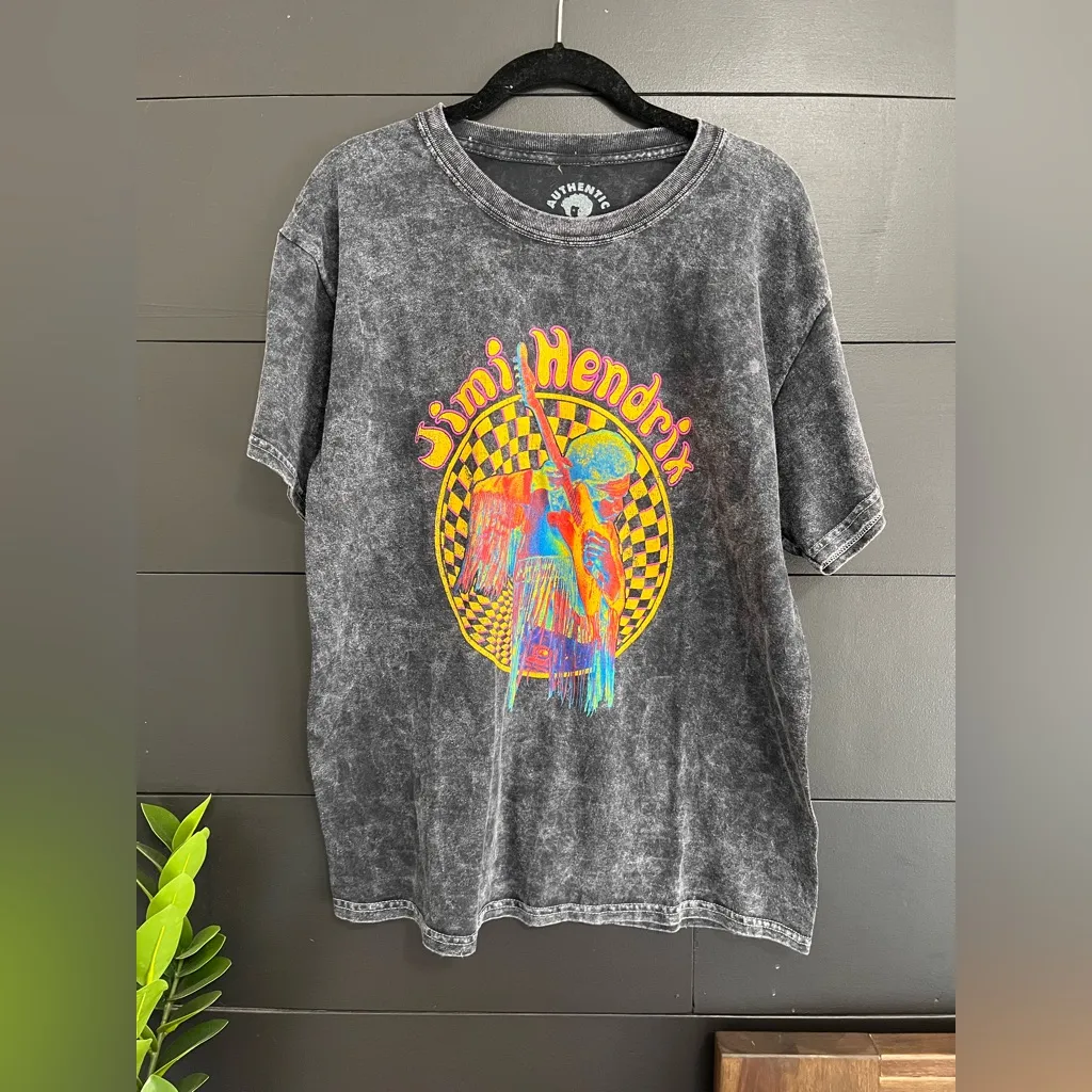 JIMI HENDRIX Authentic Vintage Wash Music Band Tee Unisex Adult T - Image 2