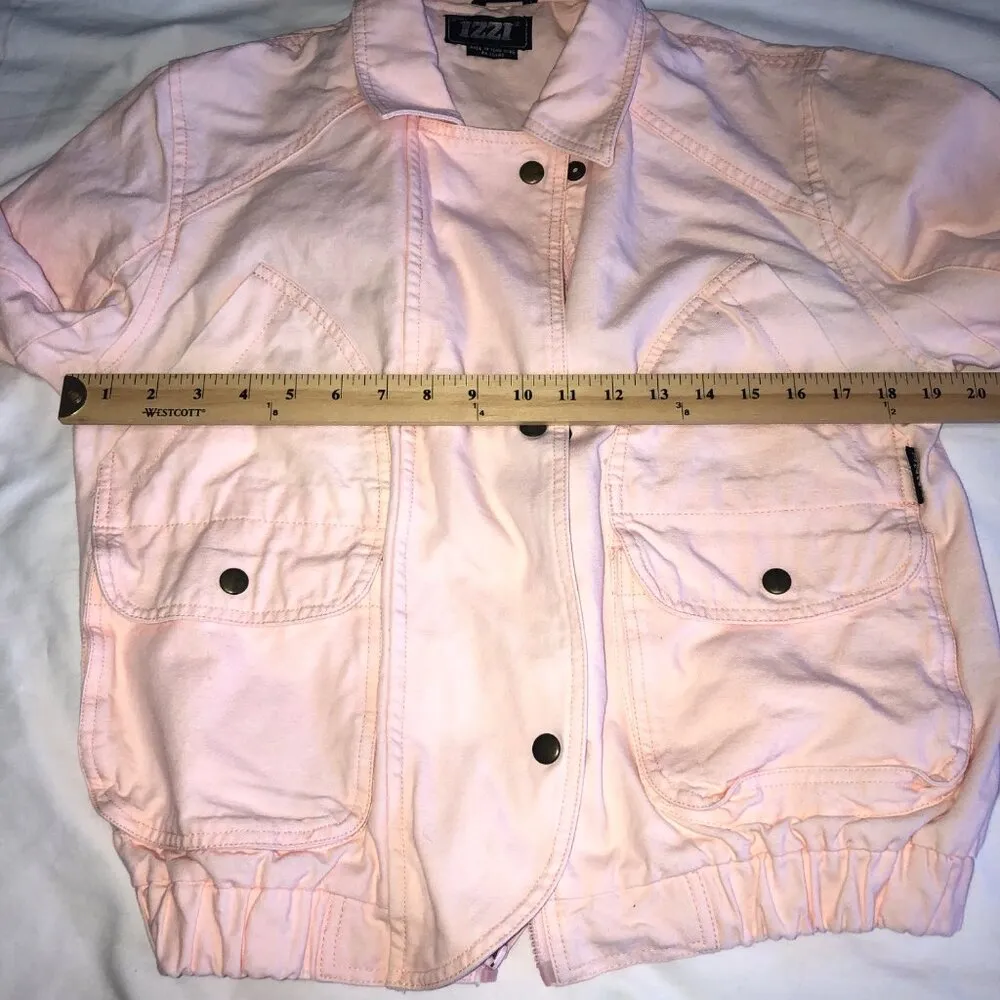 Izzi Jacket Womens S Vintage 80's Cotton 1985 Hong Kong Peach Orange Lightweight - Image 7