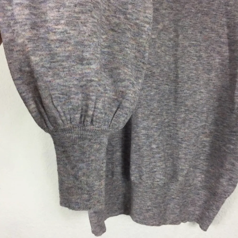 Anthropologie Ella Moss Maggie Heather Grey Puff Sleeve Knit Sweater Small - Image 11