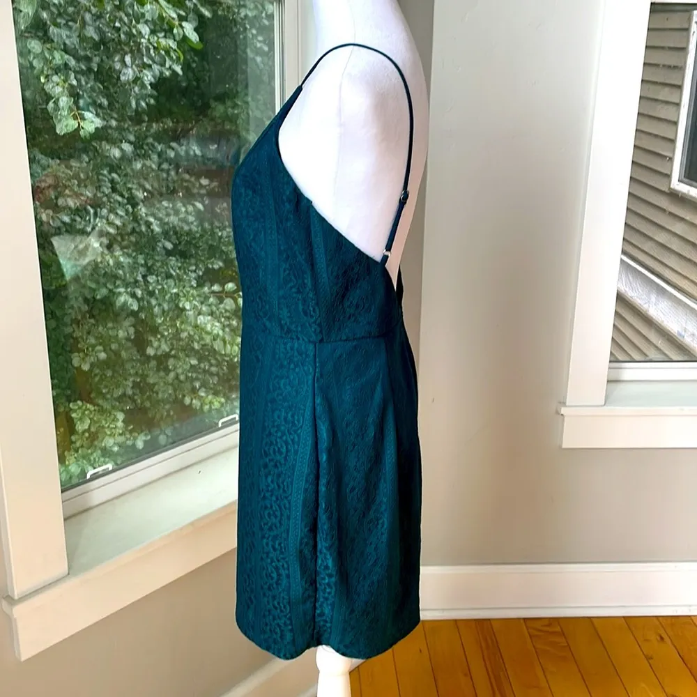 Windsor Dark Teal Blue Green Lace Backless Formal Dress Size Medium - Image 5