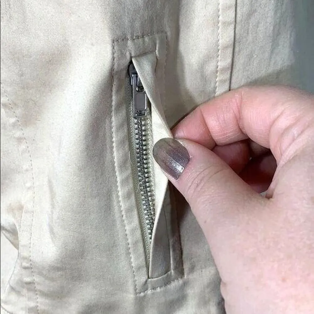 Votre Nom Womens Moto Jacket Coat Asymmetrical Zip Lightweight Beige Size 12 - Image 8