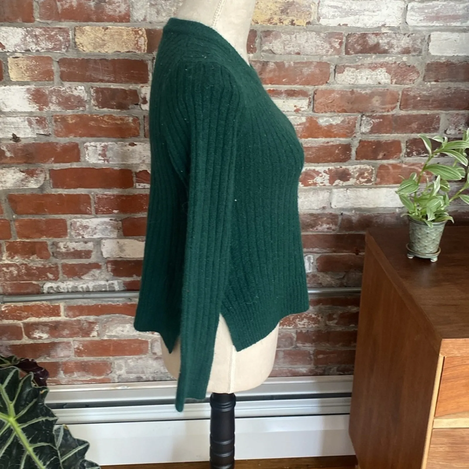 Old Navy Green Ribbed Long Sleeve Sweater Size XSP - Image 3