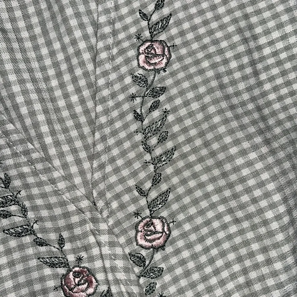 Disney Princess NWT 3X Green Gingham - Rose Embroidered Elastic Drop Waist Top - Image 6