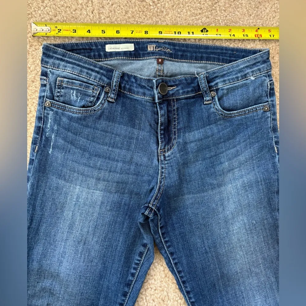 KUT from the Kloth Jeans Women's 8 Denim Catherine Boyfriend Distressed - Image 3