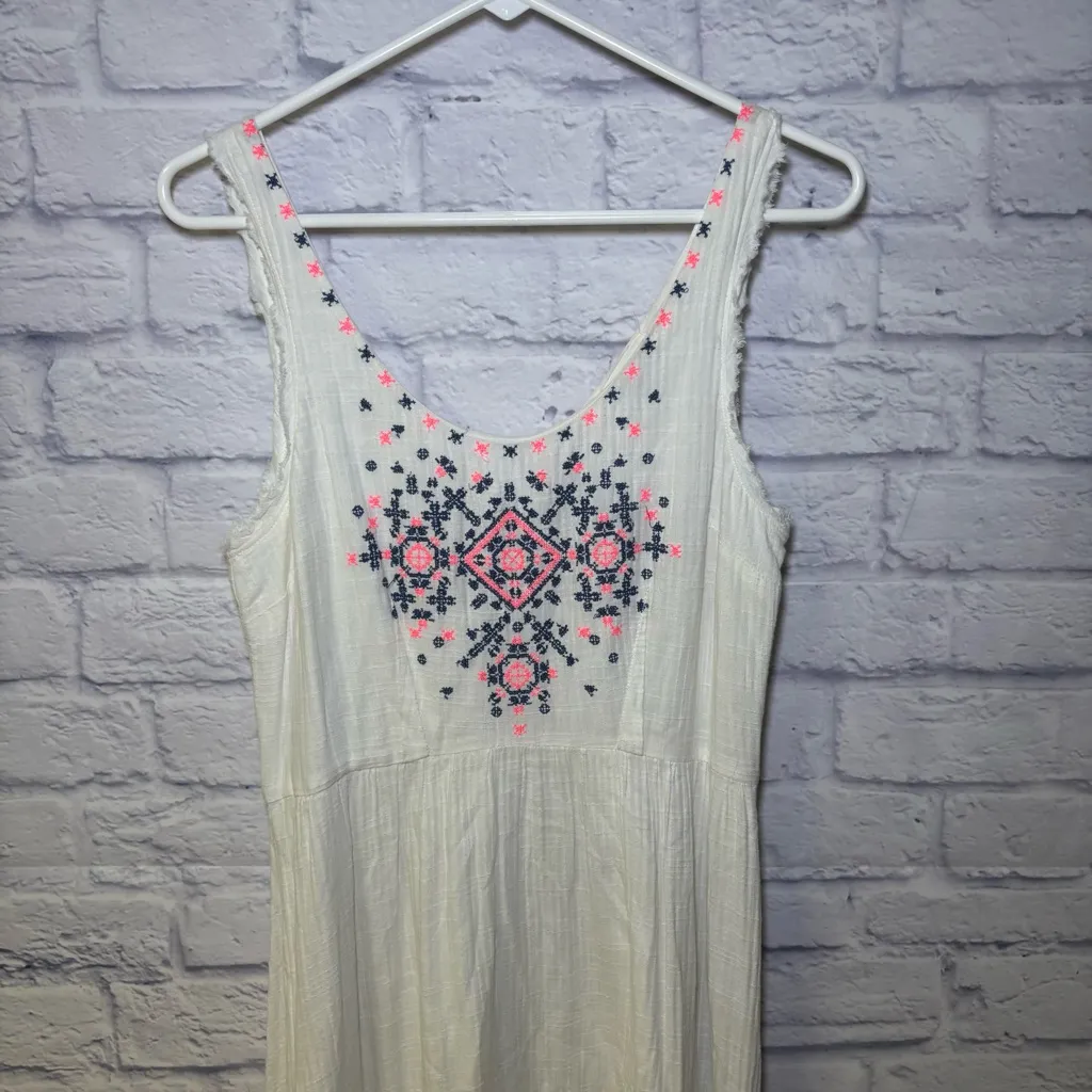 Anthropologie Holding Horses  Boho Cissie Embroidered Cotton High Low Dress Sz 6 - Image 6