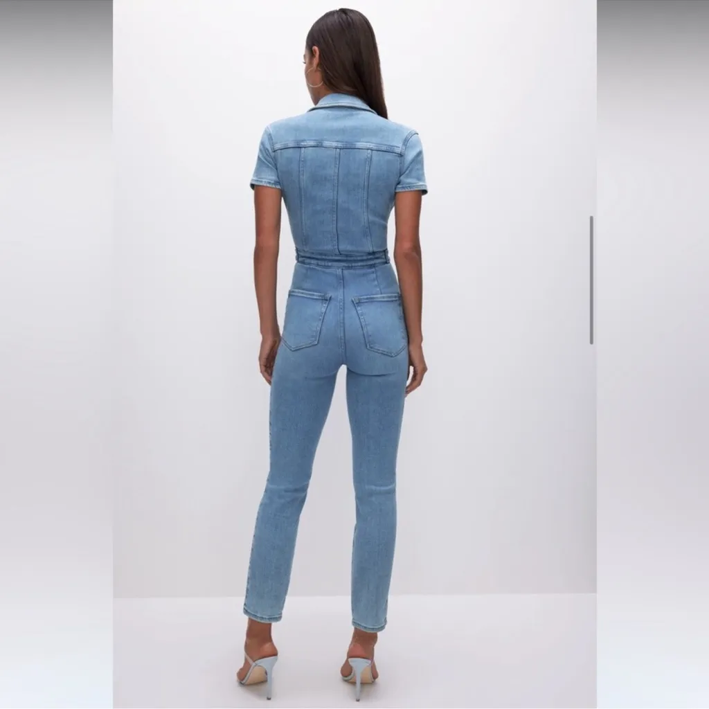 Good American Light Blue Denim Jumpsuit - Image 4