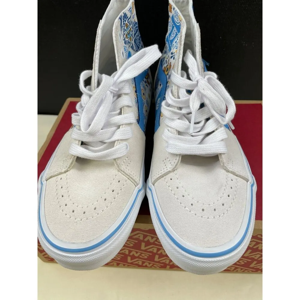 Van Unisex Tan/Blue Suede Skater Shoes/Hi top Sneakers Size W-9 M-7.5 SKU 4951 - Image 2