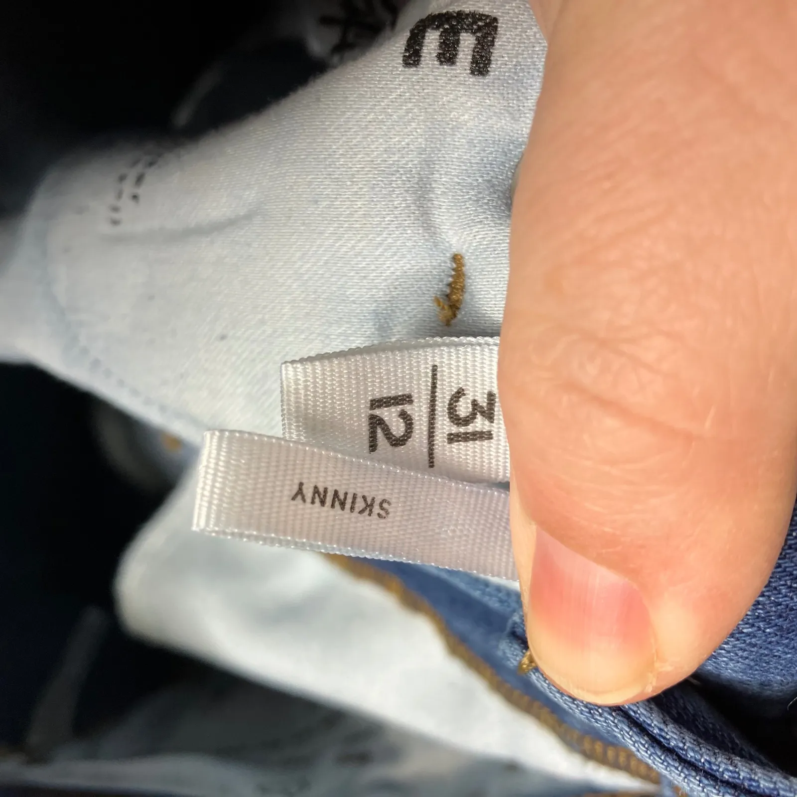 Loft skinny jeans double layer raw hem women's size 12/31 casual boho artistic - Image 6