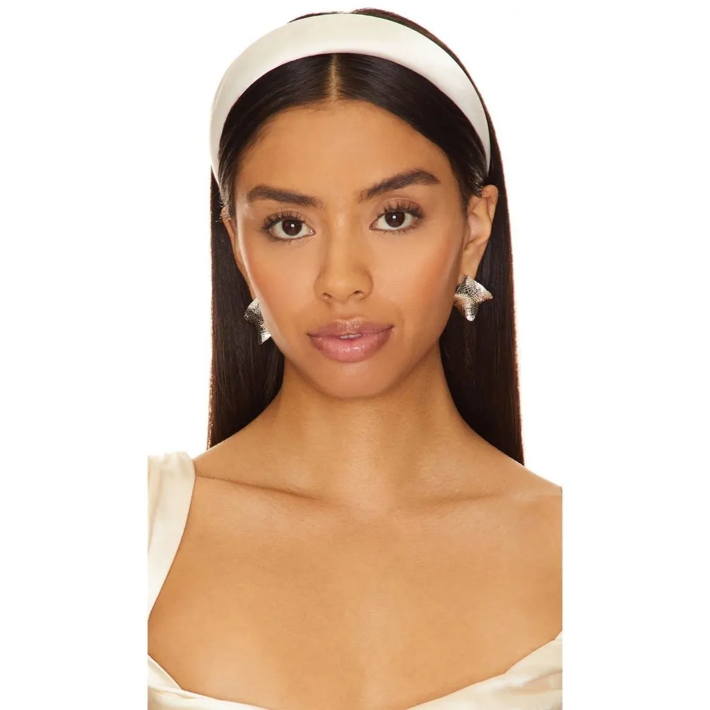 SHASHI Satin Headband in Blanche New Womens Hair Tie Head Wrap White - Image 8