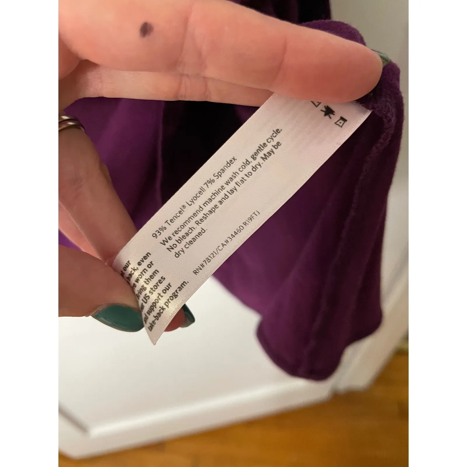 Eileen Fisher Tencel Lyocell Blend Long Sleeve Purple Dress XS - Image 3