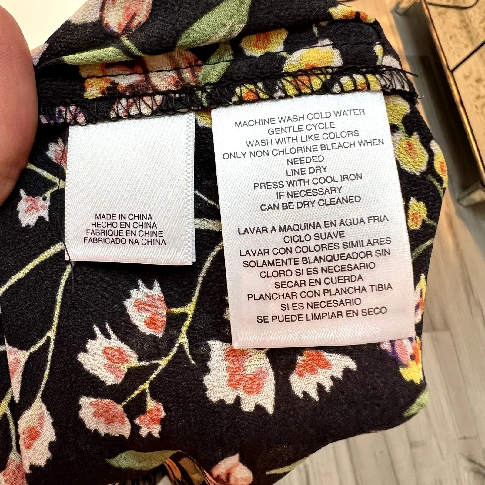 RACHEL Roy Black Mixed Media Floral Cheetah Print Tank Blouse Small NWOT - Image 5