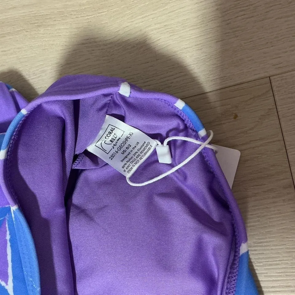 NWT Coral Reef One Shoulder One Piece Swimsuit Abstract Geometric Print Size XS - Image 3