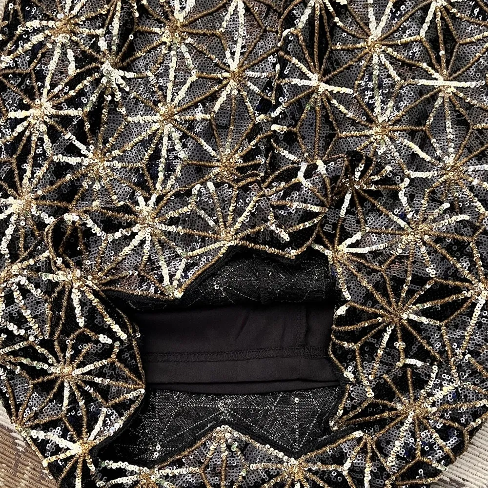 GB Gianni Bini Sequin Dress Black Gold NYE S Small - Image 5