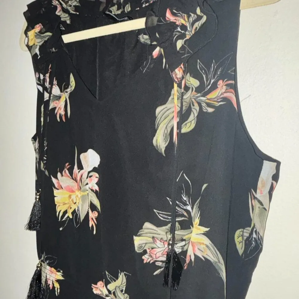 White House Black Market floral blouson tassel dress - Image 4