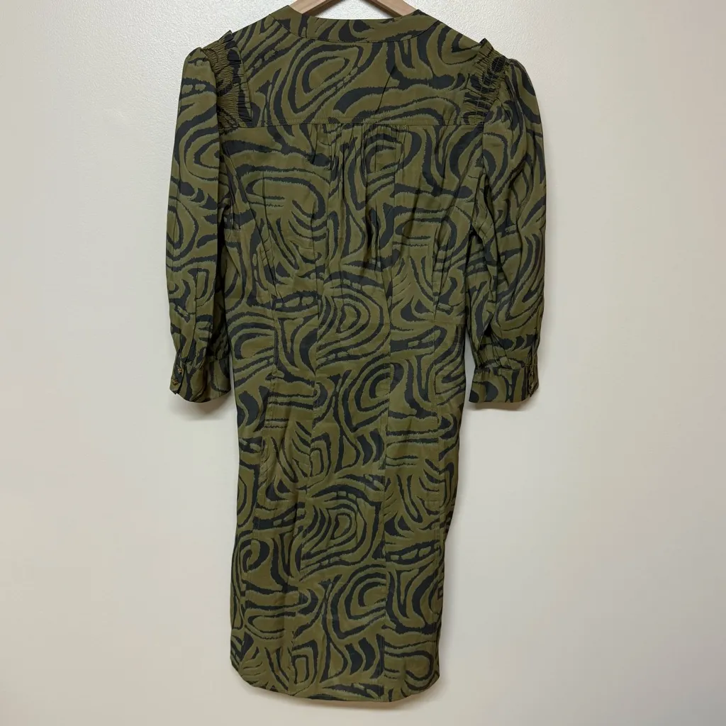 Scotch & Soda Printed Fitted‎ Button Balloon Sleeve Dress Sz S NWT - Image 6